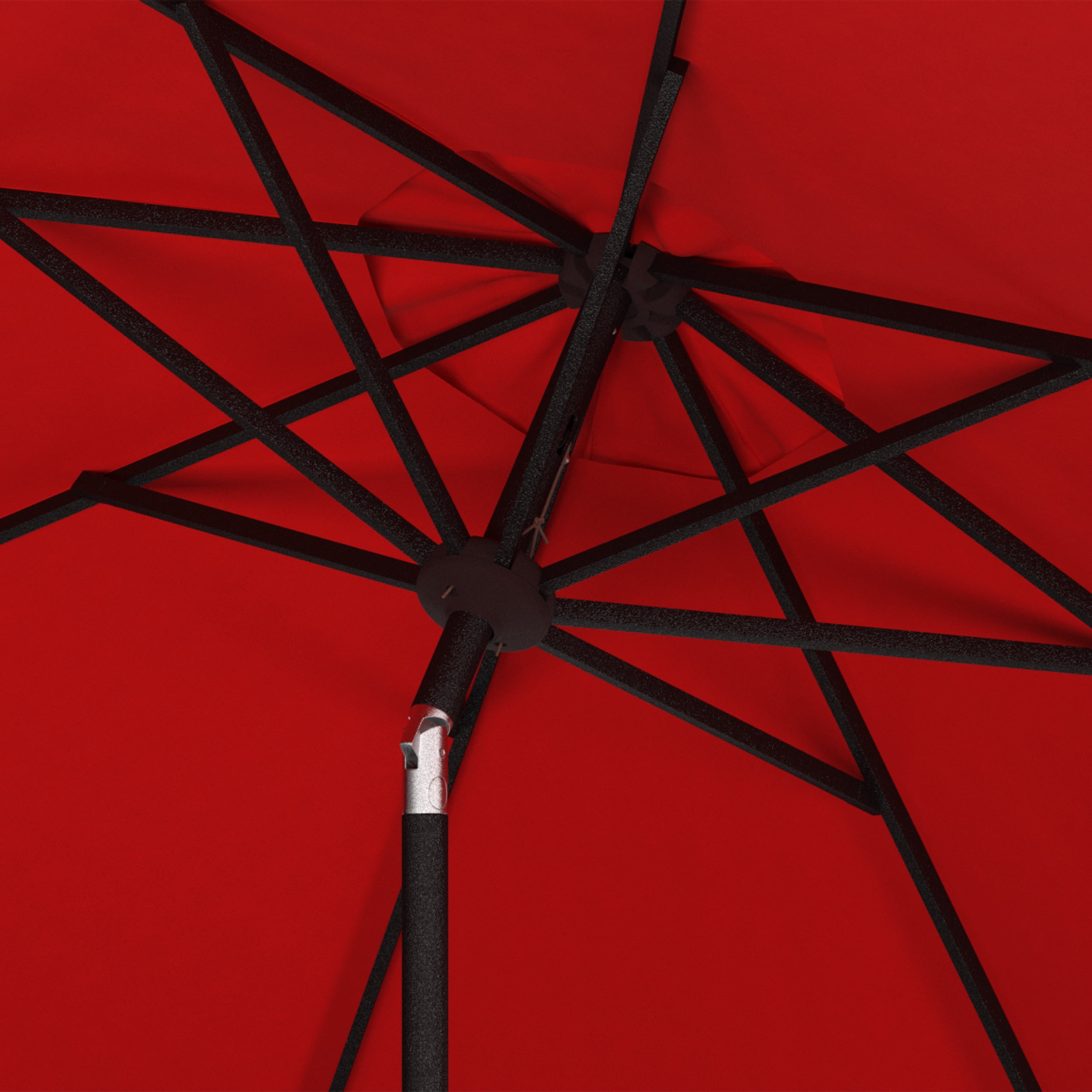 SAFAVIEH Ortega 9' Market Crank Auto Tilt Patio Umbrella, Red