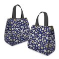 thumbnail image 2 of Daisy Pioneer Flower Blue Pattern Insulated Lunch Bag for Women Men, Large Portable Soft Cooler Tote, Thermal Food Storage Bag with Pearl Cotton, 8.66L, 8.75"x5.75"x9.5", 2 of 6