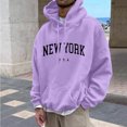 thumbnail image 2 of Zylarhe Mens Autumn And Winter Fashion Casual Text Printing Sports Long Sleeve Hooded Sweater Zip up Mens Hoodie, 2 of 5