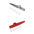 thumbnail image 1 of 2 Pieces Musical Instrument Aluminium Alloy Kazoo with Diaphragm Kazoo Wind Instruemnt for Students Beginner Practice, 1 of 9