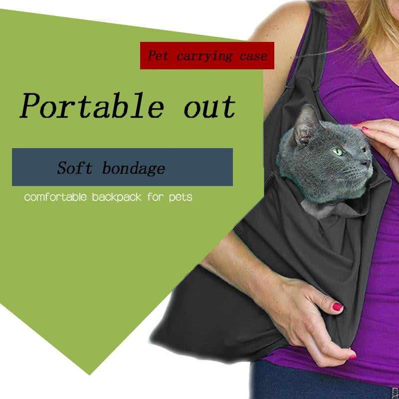 Double-sided Pouch Shoulder Carry Bag Pet Travel Carrier Ownpets Reversible Pet Sling Carrier for SMALL Dog and Cat Safe and Machine Washable Up To 15lb/7kg