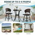 thumbnail image 2 of Vicllax Outdoor Patio Bar Set Bistro Set Metal Modern Style for Garden 27.6"Lx27.6"Wx37.4"H (3 Pcs), 2 of 8