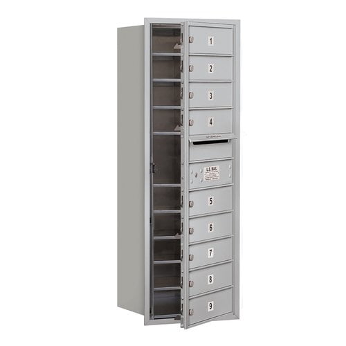 4C Horizontal Mailbox - 11 Door High Unit - Single Column - 9 MB1 Doors - Aluminum - Front Loading - Private Access