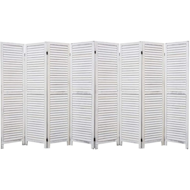Legacy Decor Full Length Wood Shutters 8 Panel Room Divider, 67" Tall