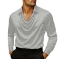 thumbnail image 2 of Men's Solid Color Silk Satin Casual Shorts with Pleats and Elastic Waist for Comfortable Lounge, Sleepwear, and Home Wear, 2 of 7