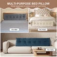 thumbnail image 6 of HGmart 71 in. L x 20 in. W x 8 in. H Blue Plush Reading Pillow Bolster Wedge Backrest and Removable Cover, 6 of 9