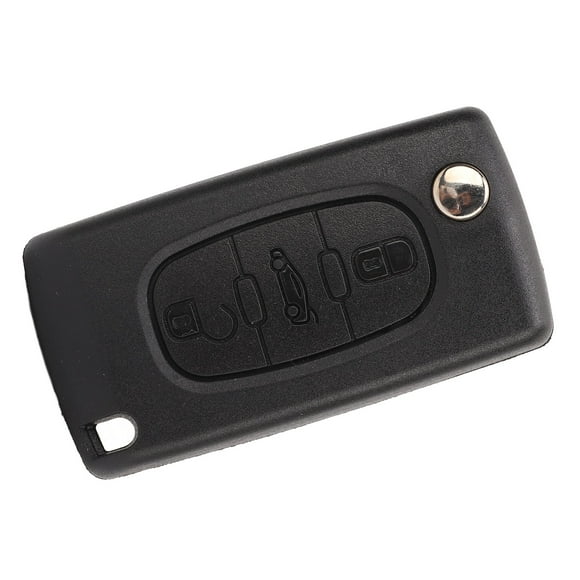 Premium Black Car Key Fob Case - 3 Buttons Folding Flipping Protective Key Cover for 107, 207, 307, 307