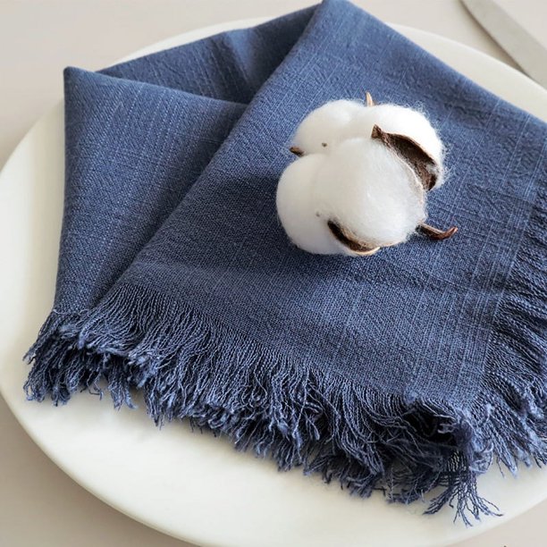Nvzi Manteles individuales de algodón resistentes al calor,manteles individuales lavables antideslizantes, accesorios de decoración de cocina (juego de 6, tamaño 17,71 x 17,71 pulgadas, azul marino)