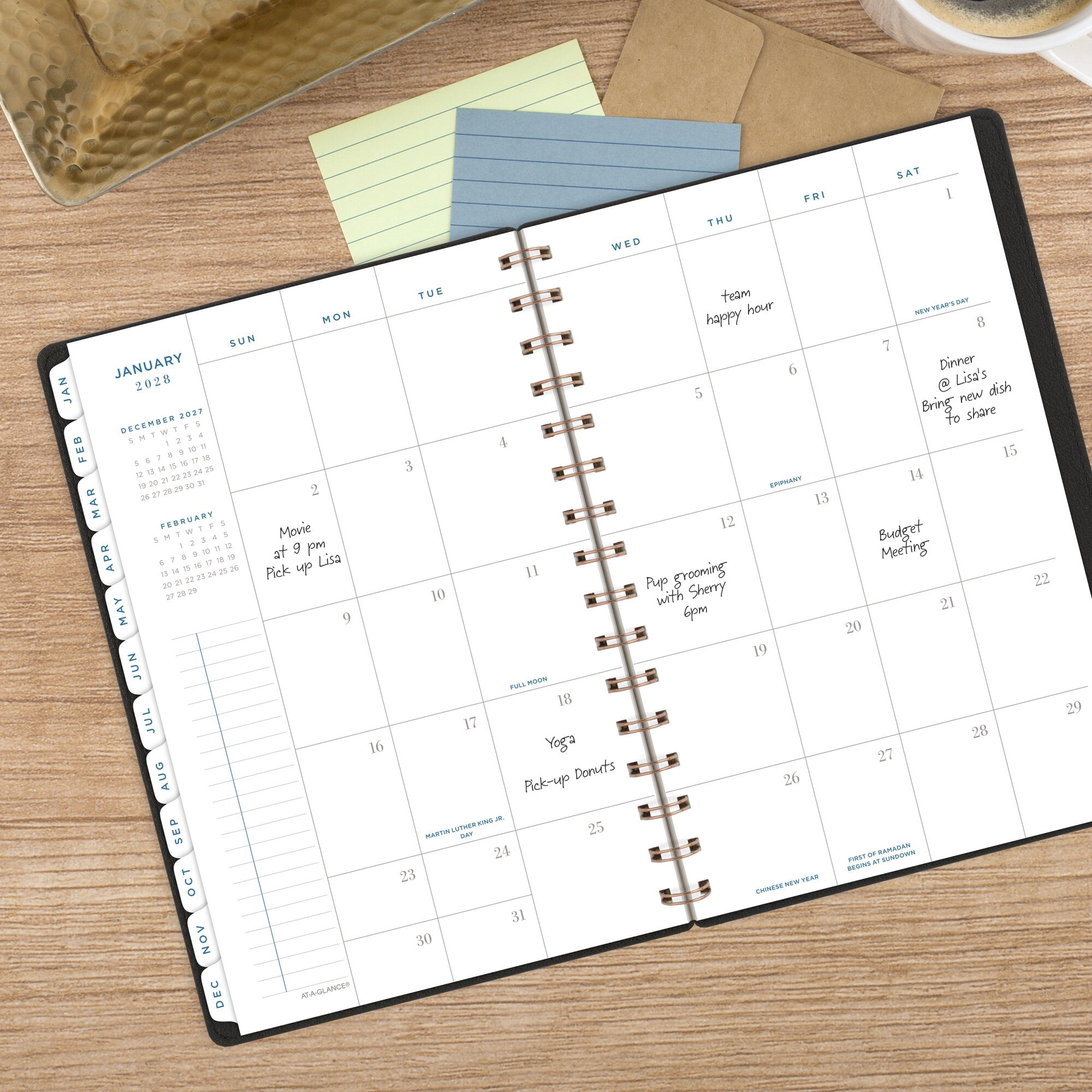 AT-A-GLANCE Signature Collection 2027 Weekly Monthly Planner Black Small 5 12 x