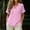 *Pink, variant on ClodeEU Women's V Neck Short Sleeve Ruffle Trim Peplum Blouse,Casual Solid Color Linen Blend Babydoll Top Army Green,Women's Plus L