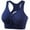 Navy Blue, variant on LYMAYTER Sports Bras for Women's Front-Zip Bras Yoga Running Lightweight Comfort Bralette S-4XL