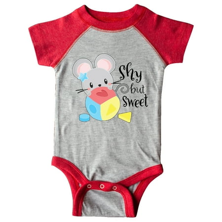 

Inktastic Shy but Sweet Cute Mouse with Toy Block Gift Baby Boy or Baby Girl Bodysuit