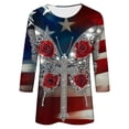 thumbnail image 5 of 250th Anniversary Women's Casual 3/4 Sleeve T-Shirt 250 Years of Freedom Shirt American Flag Patriotic Clothes, 5 of 7