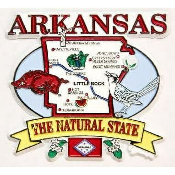 Arkansas State Elements Map Fridge Collectible Souvenir Magnet jks