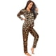 thumbnail image 1 of Conjunto de pijama de manga larga con cuello en V y estampado de leopardo para mujer Estampado de lunares verdes y tigre M Estampado de lunares verdes y tigre M Xishao ropa, 1 of 2