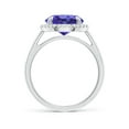 thumbnail image 2 of ANGARA Natural Round 3.5 ct Tanzanite Cathedral Ring with Diamond Halo in 14K White Gold for Women (Size-10mm) | December Birthstone, Anniversary, Jewelry Gift for Women | Natural Tanzanite Ring, 2 of 9