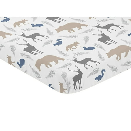 UPC: 0846480053743 | Woodland Animals Collection Mini Crib Sheet – Animal Print