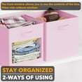 thumbnail image 2 of SpaceAid Storage Cubes with Clear Windows, Set of 6 Fabric Bins, 11 Inch, Pink, 2 of 6