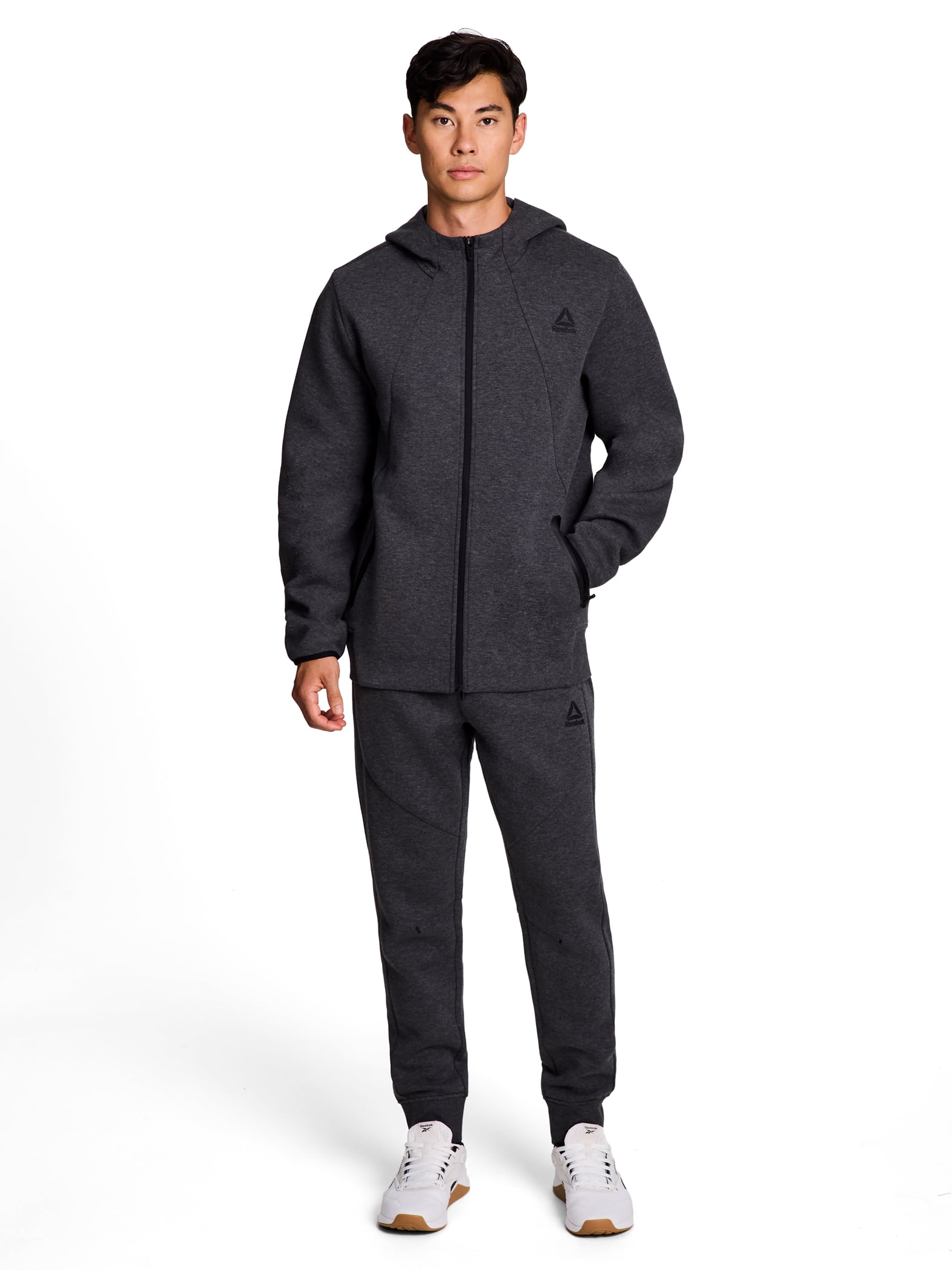 Reebok Men's and Big Men's Momentum Fleece Full Zip Hoodie, Sizes XS-5XL