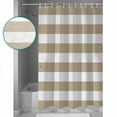 thumbnail image 4 of Khaki and Shower Curtain, 48" x 72", White Stripe Waterproof Bathroom Curtain Washable Shower Curtain Set with 12 Hooks, 4 of 6