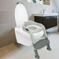 thumbnail image 3 of Asiento de inodoro para niños con cojín suave y asa para niños, niñas y niños. Gris y blanco, 3 of 9