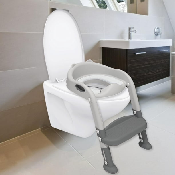 Asiento Plegable perfecl Antideslizante Almohadilla suave Taburete Ajustable Orinal para Niñas Niños Gris