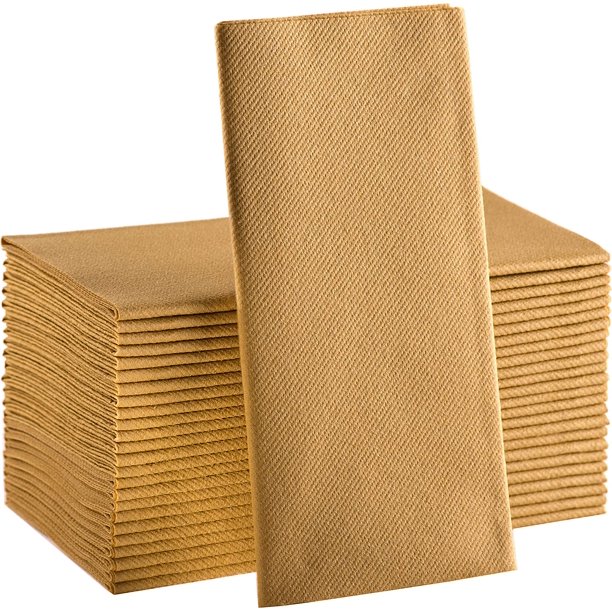 Gold Paper Napkins Linen Feel Guest Disposable Cloth Like Dinner Napkins Hand Towels Soft