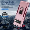 thumbnail image 3 of Designed for Google Pixel 7 Pro Case, Military-Grade Drop Protection, Shockproof Phone Case Cover, Magnetic Car Mount Ring Kickstand Bumper Hard Case for Google Pixel 7 Pro, Rose, 3 of 5