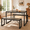 Grey- wooden bench, variant on Asofer 45.5 in Dining Table Set for 4 with 2 Benches,Kitchen Table and Bench Set for Small Spaces,Dinette Set for Apartment,Grey