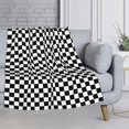 thumbnail image 5 of Throw Blanket Home Decor, Black Checkered Blanket, Funny Thanksgiving Christmas Birthday Gifts, Soft Warm Lightweight Microfiber Plaid Flannel Blankets for Sofa Couch Bed Car Travel 60X50 Inch, 5 of 6