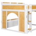 thumbnail image 2 of Noble House Thelma Full over Full Bunk Bed, Playhouse Design with Storage Shelves and Window, White and Natural, 2 of 7