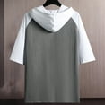thumbnail image 4 of Men's Short Sleeve Hoodie Soft Cotton Colorblock Moisture Wicking Panel T-Shirt Hoodie, 4 of 8