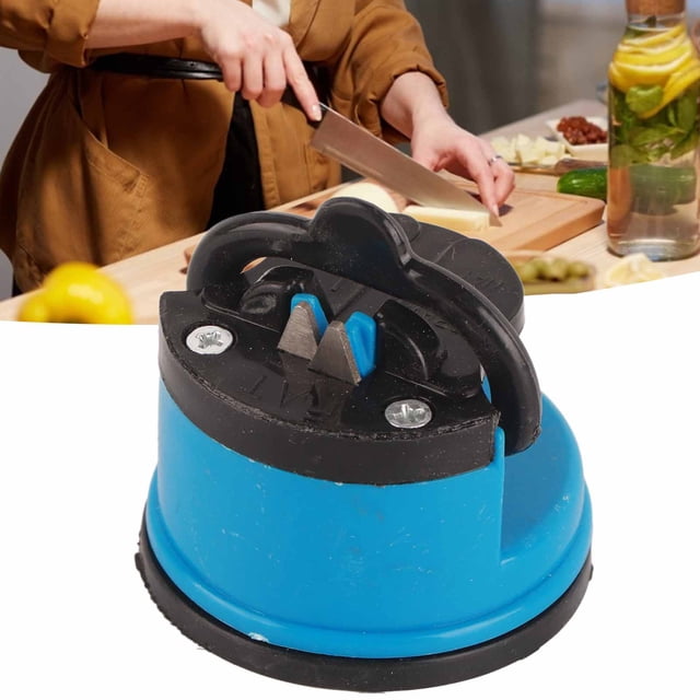 Kitchen Knife Sharpener with Suction Cup,Pocket Compact Hands Free Scissor Sharpener with Suction Base