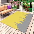 thumbnail image 4 of Outdoor Rug 3x5 ft Abstract Graffiti Outdoor Large Area Rug Non Slip Rubber Grey Yellow Painting Front Door Mat RV Rug Camping Carpet Patio Outdoor Rugs for Backyard Balcony Deck Porch Indoor, 4 of 9