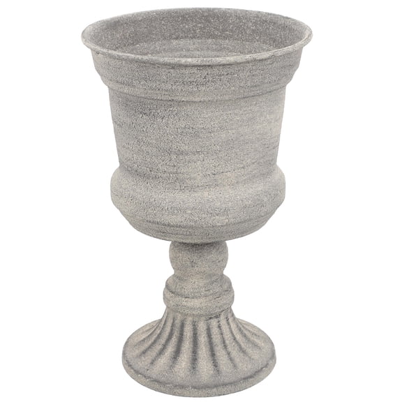 FOMIYES Retro Style Metal Flower Pot in Light Grey for Unique Plant Vase Adornment