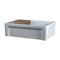 thumbnail image 4 of Tosca Farmhouse Fireclay 30" Kitchen Sink with Grid, Cutting-Board and Strainer in White, 4 of 7