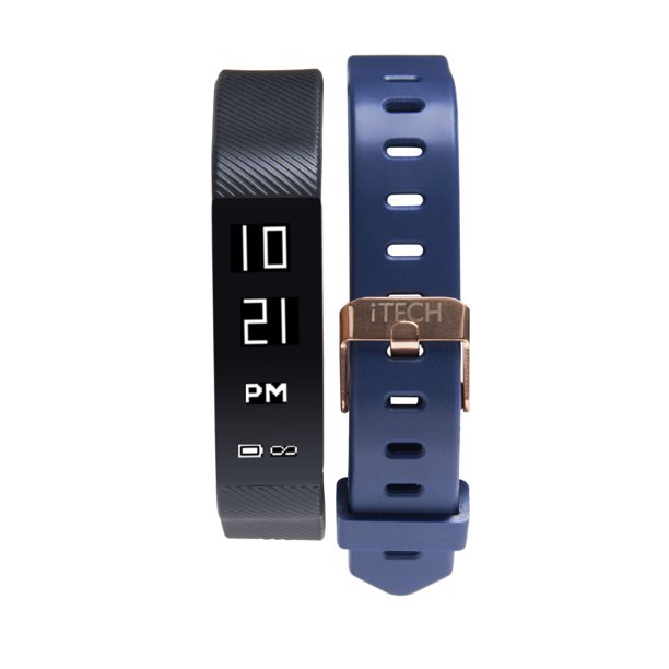 iTech iTech Sport Activity Tracker with Interchangeable Strap, Black
