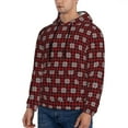thumbnail image 3 of Lsque Red Buffalo Plaid Merry Christmas Pattern Casual Men's Hoodie,Hooded Sweatshirt with Kangaroo Pocket,Pullover Hoodie-Large, 3 of 7