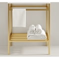 thumbnail image 2 of 24" Freestanding Bathroom Iron Shelves (Basin Not Included), Gold, Modern Scandinavian Storage Shelf with Towel Rack, for Bathroom Living Room, 2 of 5