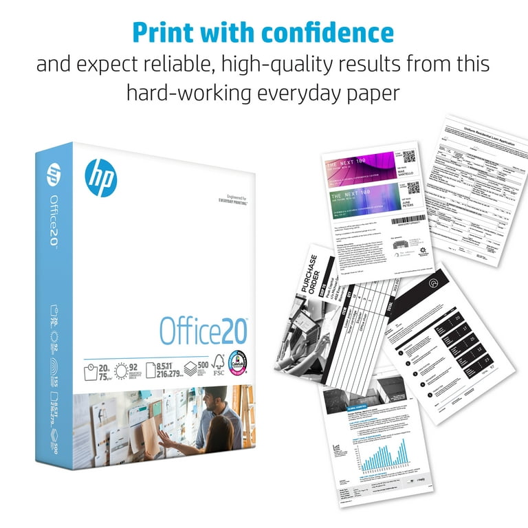 Basics Multipurpose Copy Printer Paper - White, 8.5 x 11 Inches, 5 Ream Case (2,500 Sheets)