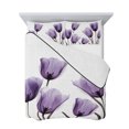 thumbnail image 7 of Elegant Tulip Twin XL Size Down Alternative Comforter, Lightweight Comforter Quilt Bedding Set with Pillow Shams Purple White Botanical Long Tree Leaves All Seasons Bed Comforter Duvet Insert 68"x98", 7 of 7