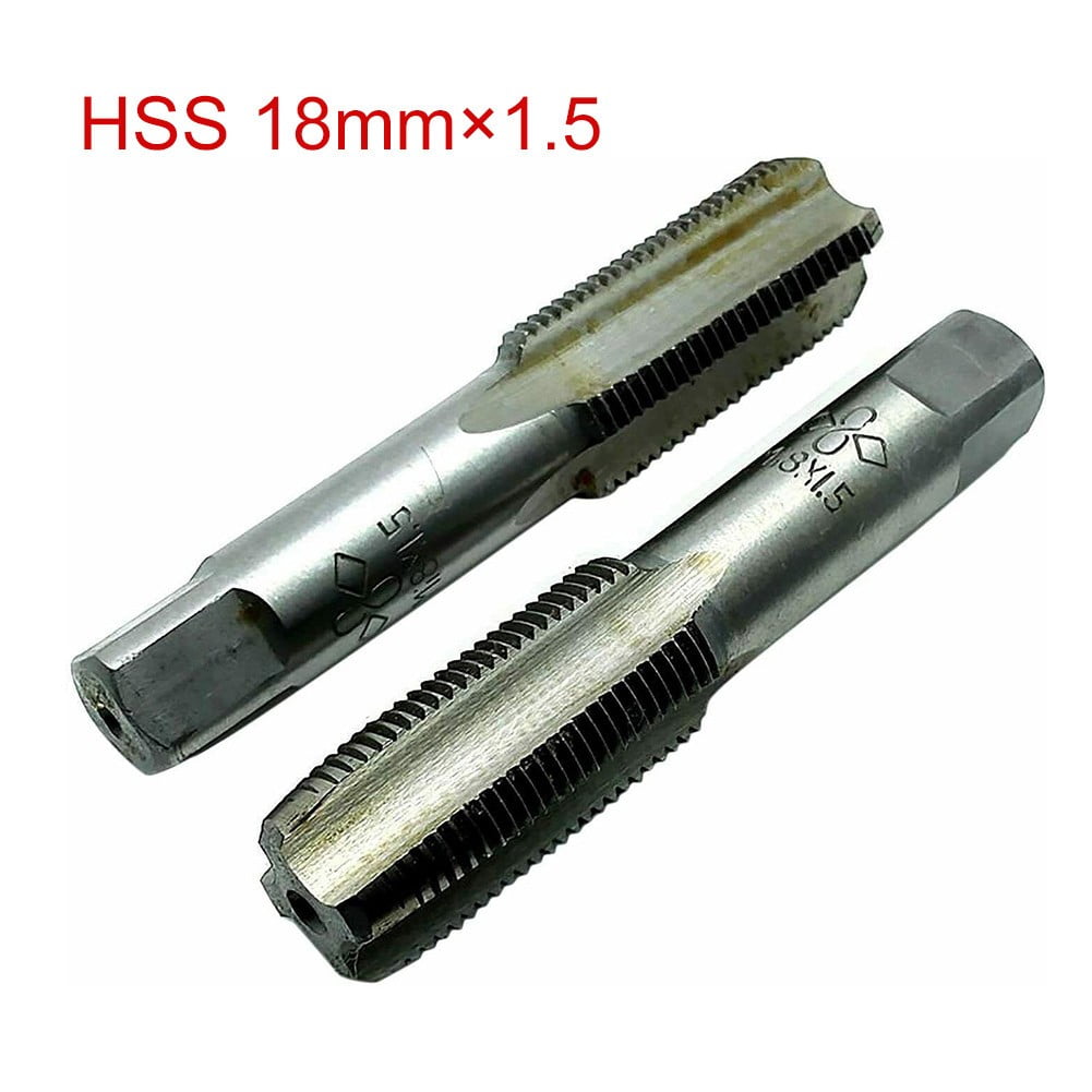 Equipment Tap M18x1.5mm Replacement 2Pcs Metalworking High-Speed Steel 