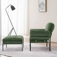 thumbnail image 5 of MCombo Modern Accent Chair with Ottoman, Living Room Chairs with Removable and Washable Cushion, Chenille Upholstered Leisure Sofa Chair for Bedroom Office 4071, 5 of 9