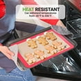 thumbnail image 4 of Nutrichef Silicone Baking Mats - 2 Non-stick Food-Grade Silicone Mats - Perfect for Full Baking Pans 24.4 x 16.5 IN - Oven-safe Up to 480 Degrees F - Suitable for Ovens, Freezers, & Dishwashers - Red, 4 of 4