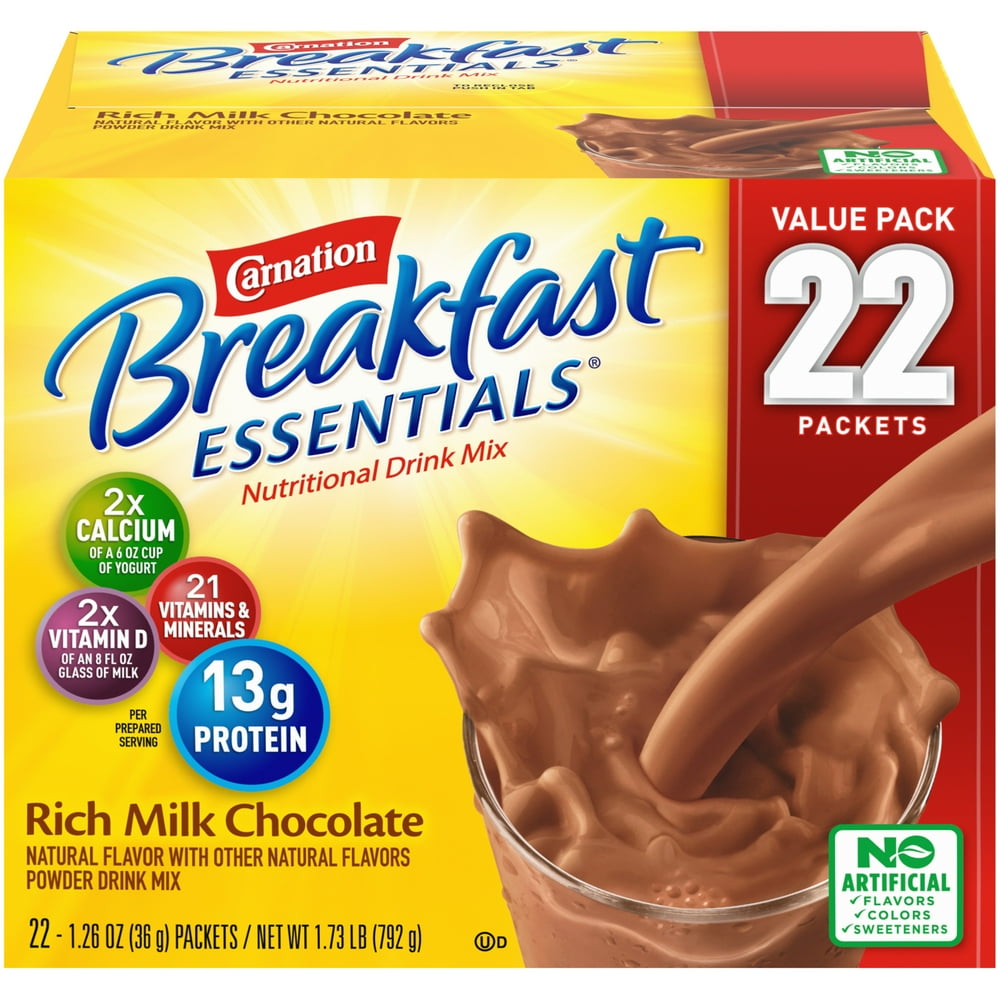 CARNATION BREAKFAST ESSENTIALS Rich Milk Chocolate 221.26 oz. Packets