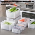 thumbnail image 2 of Household Transparent Plastic Food Storage Box-Including Drain Basket, Leak Proof & Freshness Fridge Organizers and Storage with Removable Colander (Blue, 8.94 * 6.5 * 4.53in), 2 of 8