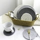 thumbnail image 4 of 8 Posavasos para Bebidas con Soporte, Posavasos Absorbentes de 4 Colores para Bebidas, Juego de Posavasos Tejido de AlgodóN Minimalista para el Hogar, 4 of 5