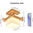 thumbnail image 2 of Lámpara de techo japonesa simple de madera tipo tatami E27 para pasillo, porche, balcón, lámpara de techo moderna de vidrio, 2 of 5