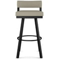 thumbnail image 2 of Amisco Travis 26 in. Swivel Counter Stool - Greige Faux Leather / Black Metal, 2 of 9