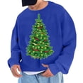 thumbnail image 1 of Sudadera sin capucha para hombre, cuello redondo, deportiva, con estampado de árbol de Navidad, sudadera con capucha, jersey de manga larga, blusa de poliéster para hombre, 1 of 4